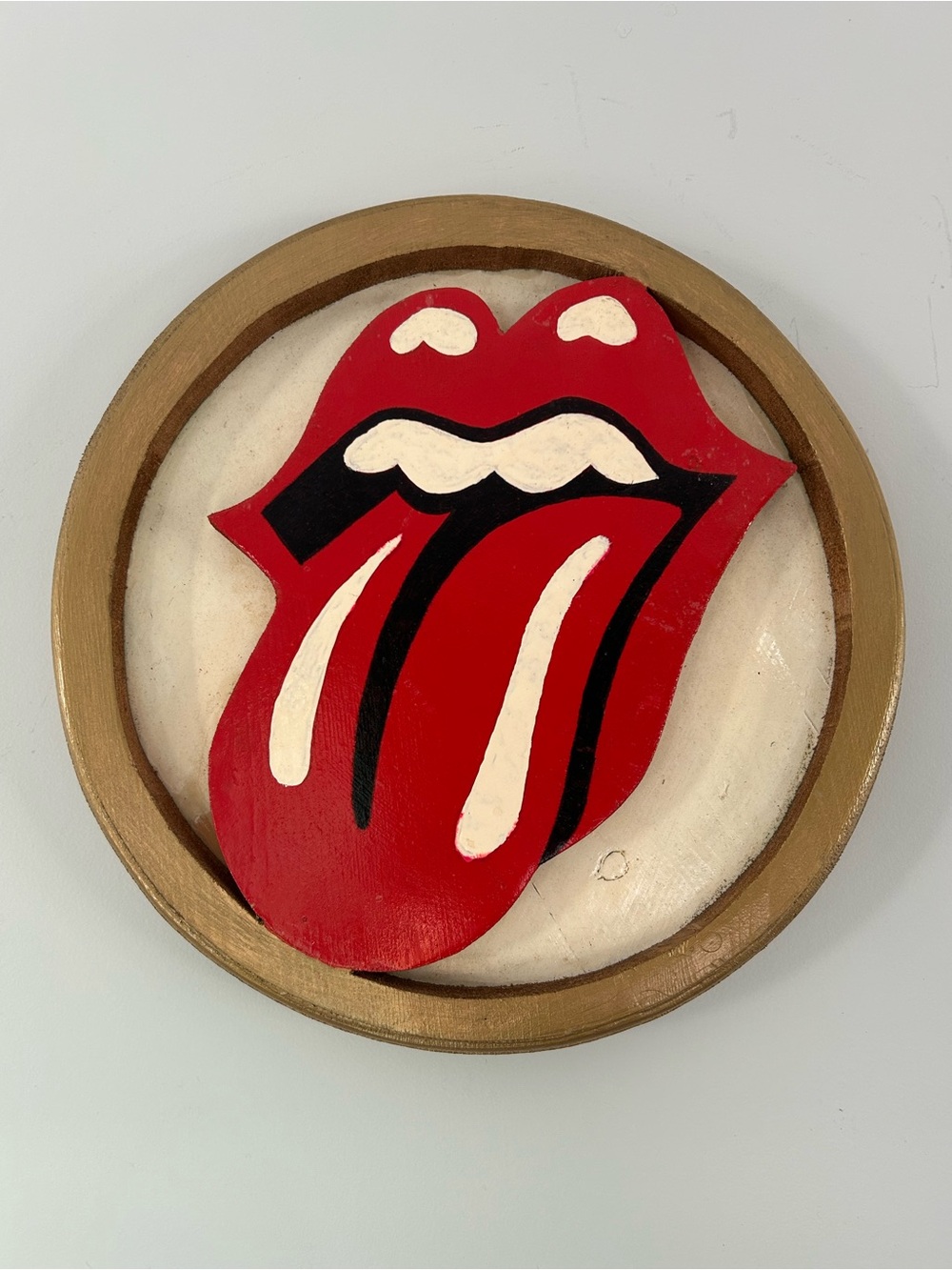 Handmade Vtg Rolling Stones Wood Sign - Home Wall Decor
